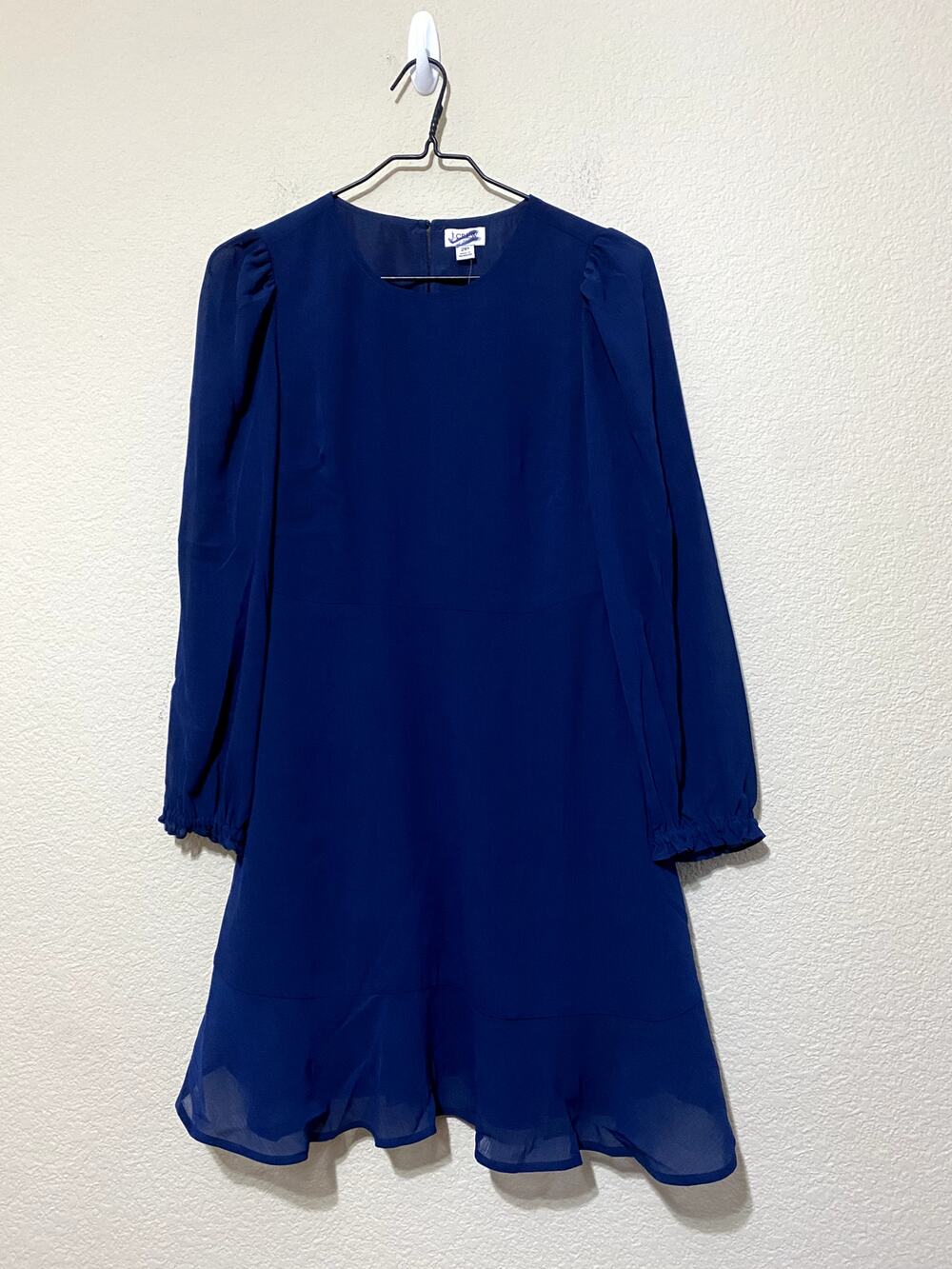 J CREW Dress Women Size 2P Blue Mini Flounce Hem Party Holiday Cocktail NWT